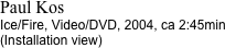 Paul Kos
Ice/Fire, Video/DVD, 2004, ca 2:45min
(Installation view)